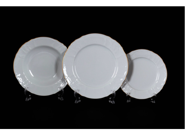 Набор тарелок Белый узор Jeremy 18 предметов