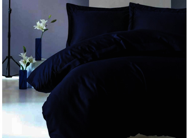 Комплект постельного белья Cottonbox Elegant (синий) сатин двуспальный евро