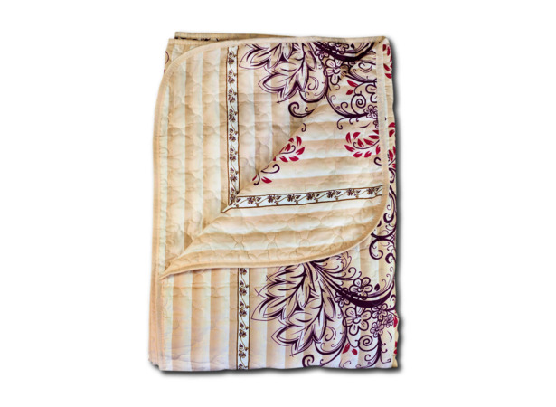 Покрывало-одеяло Cleo Бежево-кремовое с растительным орнаментом 172х205 см