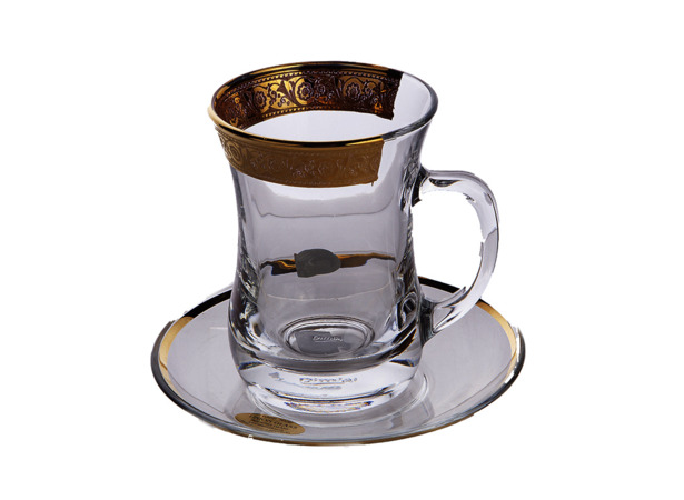 Набор для чая Золотой орнамент (кружка 225 мл + блюдце) на 6 персон