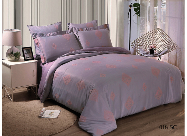 Комплект постельного белья  Cleo Soft Cotton (сиреневый) двуспальный евро