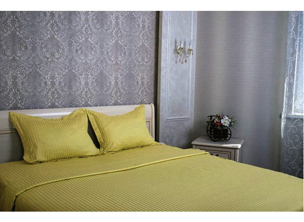 Комплект постельного белья Этель Светлая олива страйп-сатин двуспальный евро