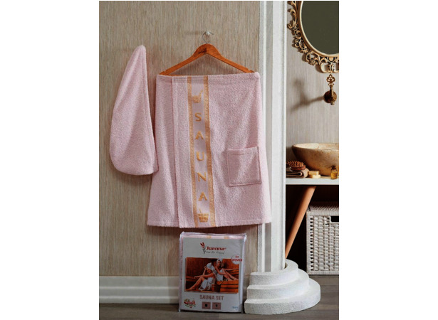 Набор для сауны женский Метеор Текстиль (розовый)