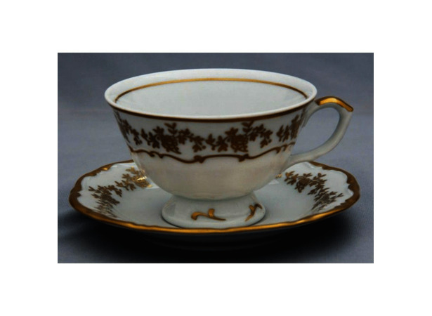 Набор для чая Барокко золото (чашка 200 мл + блюдце) на 6 персон 12 предметов