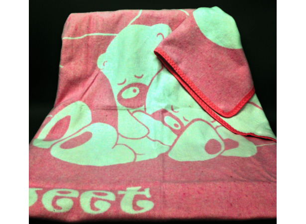 Одеяло байковое Vladi Сони 100х140 см (бело-розовое)