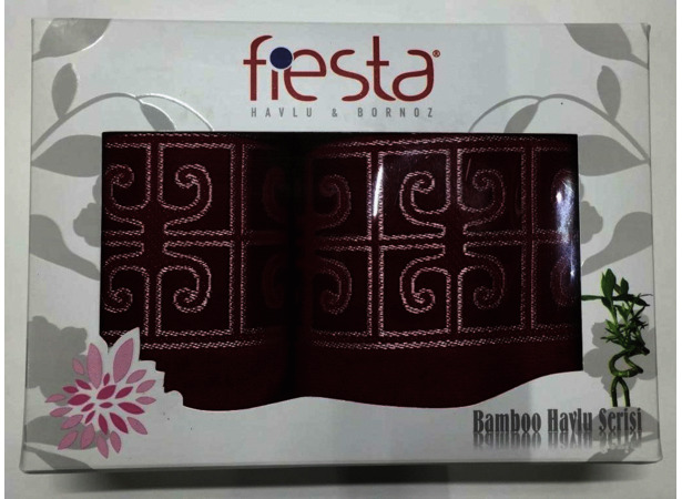Набор махровых полотенец Fiesta Prime 50х90 см 70х130 см 2 шт (бордовый)