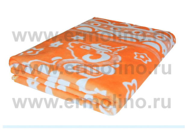 Одеяло байковое жаккард Ермолино Абрикосовое 150х215 см