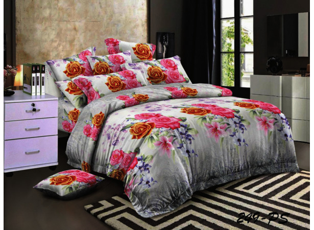 Комплект постельного белья Cleo Цветочный каскад полисатин двуспальный