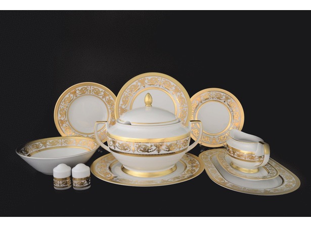 Столовый сервиз Constanza Imperial White Gold на 6 персон 27 предметов