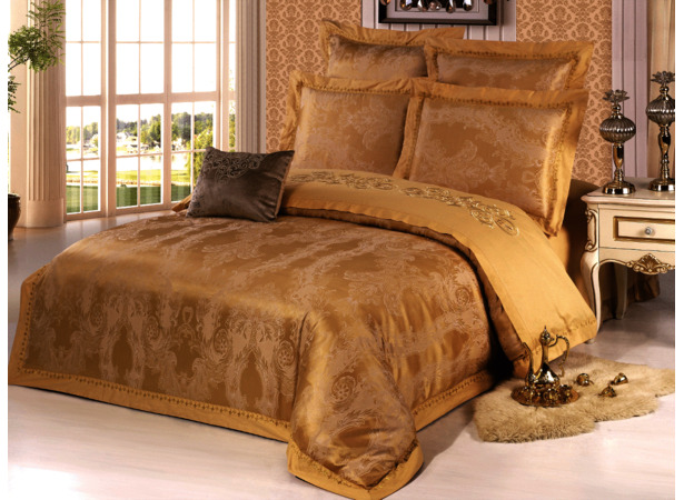 Комплект постельного белья Cleo Абрикосовый с абстрактным орнаментом евро макси