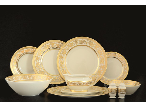 Столовый сервиз Constanza Cream Imperial Gold на 12 персон 43 предмета