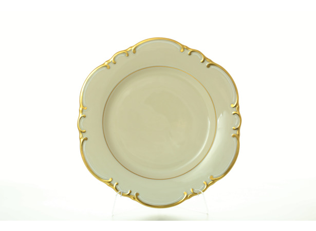Набор тарелок Антония Отводка золото Слоновая кость 25 см 6 шт