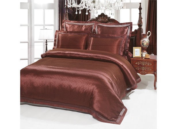 Комплект постельного белья Kingsilk SB-115 жаккардовый шелк двуспальный евро
