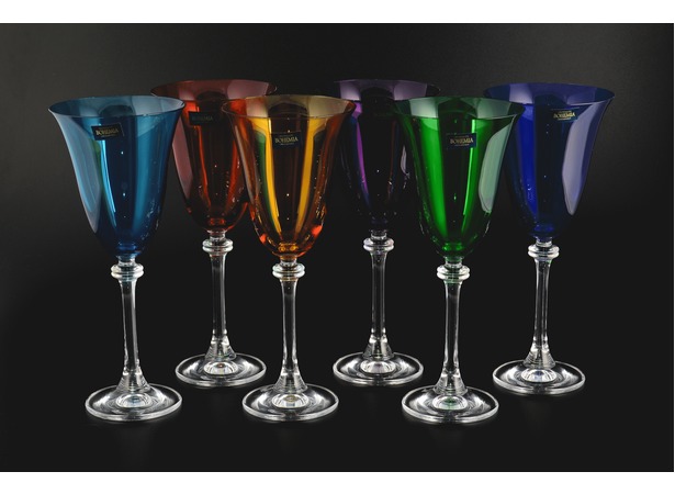 Набор бокалов для вина Александра Цветные 250 мл 6 шт