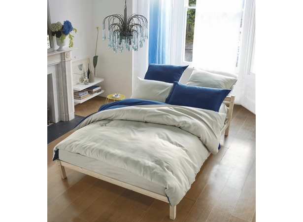Комплект постельного белья SRosete Однотонный (синий) сатин двуспальный