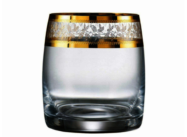 Набор стаканов для виски Идеал Золотой лист 290 мл 6 шт