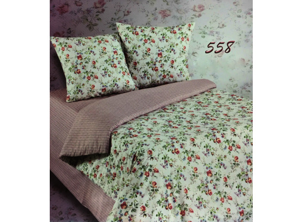 Комплект постельного белья Экзотика Цветочное изобилие поплин двуспальный евро