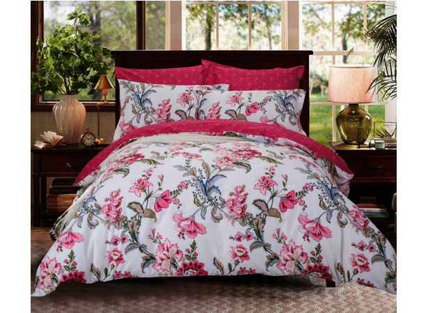 Комплект постельного белья Сайлид Розовые цветы сатин 15 сп