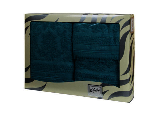 Комплект махровых полотенец Valentini TR120 (бирюзовый) 30х50 см 50х100 см 100х150 см 3 шт