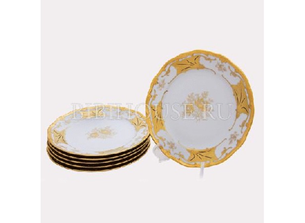 Набор тарелок Кленовый лист белый 408 19 см 6 шт