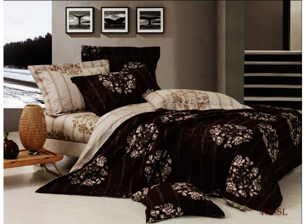 Комплект постельного белья Cleo Тьене сатин двуспальный евро