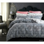 Комплект постельного белья Cleo Белые узоры на сером фоне сатин двуспальный