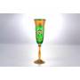 Набор бокалов для шампанского Анжела Лепка зеленая 190 мл 6 шт
