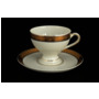 Набор чайных пар Кристина Платиновая золотая лента (чашка 220 мл + блюдце) на 6 персон