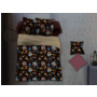 Комплект постельного белья Cleo Цветочный орнамент на кофейном фоне микросатин 15 сп