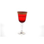 Набор бокалов для вина Кристина красная Золотая полоса 220 мл 6 шт