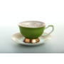 Набор чайных пар Золотой узор на 6 персон (зеленый)