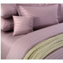 Комплект постельного белья Розовый крем страйп-сатин двуспальный евро