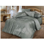 Комплект постельного белья Cleo Bamboo Satin с вышивкой (серый) евро макси
