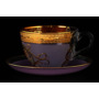 Набор чайных пар Версаче Охота розовая (чашка 220 мл + блюдце) на 6 персон