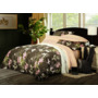 Комплект постельного белья Сайлид Цветы на бежево-сером фоне сатин двуспальный