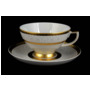 Набор чайных пар Constanza Diamond White Gold (чашка 220 мл + блюдце) на 6 персон