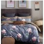 Комплект постельного белья Альвитек Розовые цветы на сером фоне сатин двуспальный