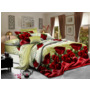 Комплект постельного белья Cleo Красные розы на зеленом фоне полисатин 15 сп