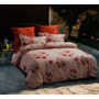 Комплект постельного белья Сайлид Цветы на розово-бежевом фоне сатин 15 сп