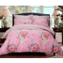 Комплект постельного белья Сайлид Цветы на розовом фоне сатин двуспальный евро