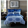 Комплект постельного белья Сайлид Узоры на голубом фоне сатин двуспальный