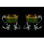 Набор чайных пар Astra Gold (зеленый) 250 мл на 2 персоны 4 предмета