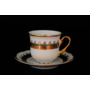 Набор кофейных пар Констанция Изумруд Золотой орнамент (чашка 150 мл + блюдце) на 6 персон