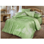 Комплект постельного белья Cleo Bamboo Satin с вышивкой (зеленый) евро макси