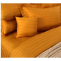 Комплект постельного белья Горчица страйп-сатин двуспальный (с европростыней)