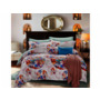 Комплект постельного белья Cleo Яркий цветочный орнамент на серо-голубом фоне сатин 15 сп
