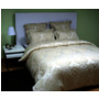 Комплект постельного белья Marize Бежевый с растительным орнаментом жаккард двуспальный (нав 70х70 см)