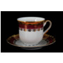 Набор чайных пар Констанция Рубин Золотой орнамент (чашка 220 мл + блюдце) на 6 персон