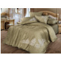 Комплект постельного белья Cleo Bamboo Satin с вышивкой (светло-бежевый) сем