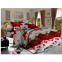 Комплект постельного белья Cleo Красные розы сердечки полисатин евро макси